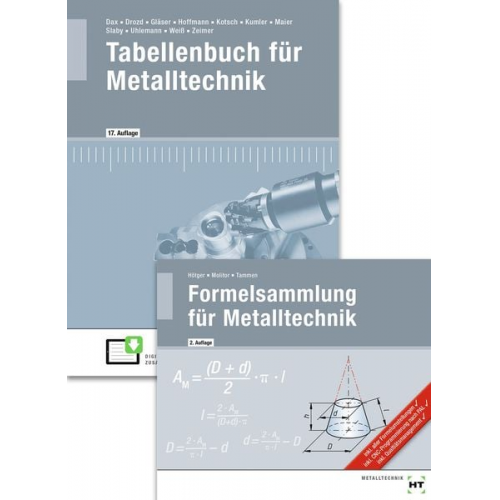 Johann Slaby Klaus Zeimer Albert Weiss Wilhelm Dax Andreas Uhlemann - Paketangebot Tabellenbuch für Metalltechnik und Formelsammlung für Metalltechnik