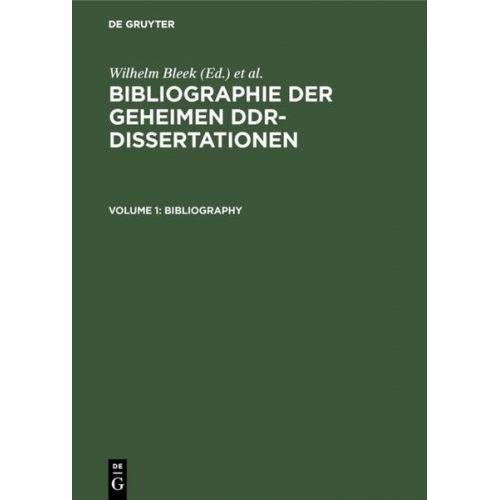 Bibliographie der geheimen DDR-Dissertationen