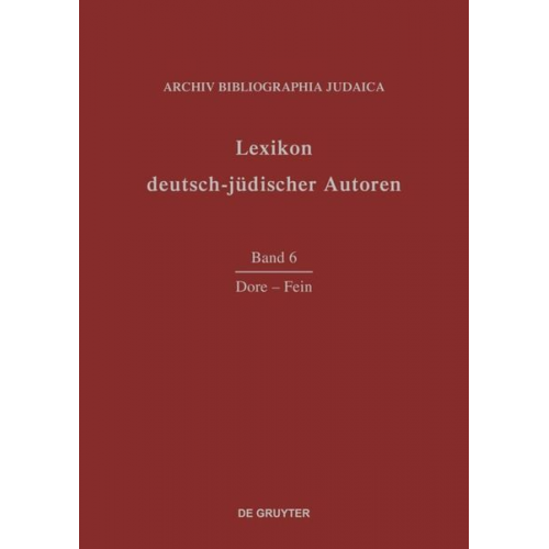 Archiv Bibliographia Judaica e.V. - Lexikon deutsch-jüdischer Autoren / Dore - Fein