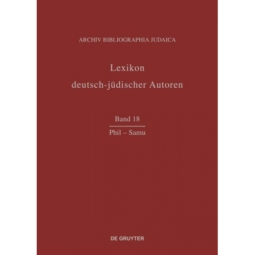 Renate Heuer - Lexikon deutsch-jüdischer Autoren / Phil – Samu