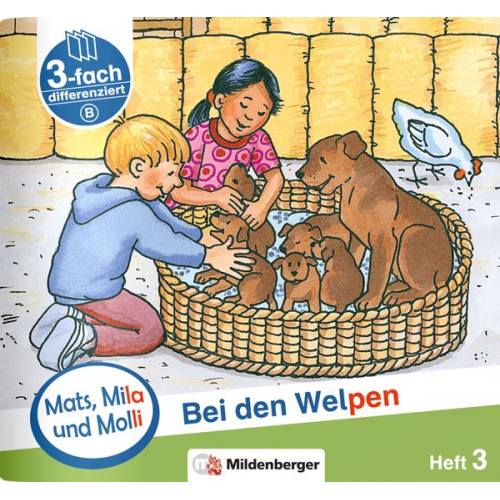 Helge Weinrebe - Mats, Mila und Molli – Heft 3: Bei den Welpen - Schwierigkeitsstufe B