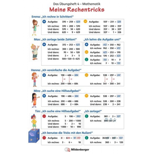 Nina Simon Hendrik Simon Tiff.any GmbH - Das Übungsheft Mathematik 4 - Poster Meine Rechentricks