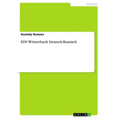 Anatoly Dunaev - EDV-Wörterbuch Deutsch-Russisch