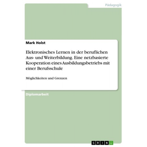 Mark Holst - Elektronisches Lernen in der beruflichen Aus- und Weiterbildung. Eine netzbasierte Kooperation eines Ausbildungsbetriebs mit einer Berufsschule