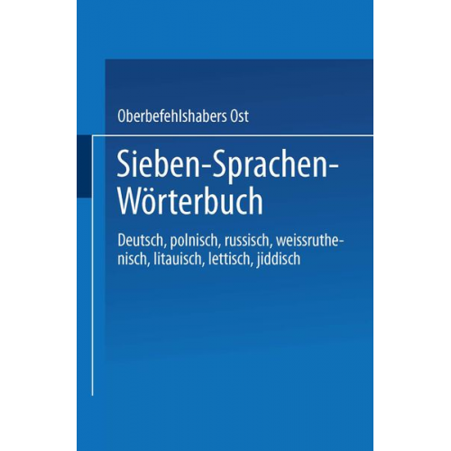 Oberbefehlshabers Ost - Sieben-Sprachen-Wörterbuch