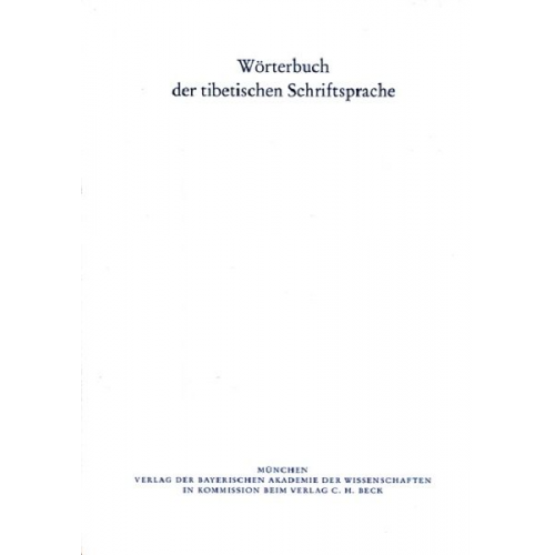 Wörterbuch der tibetischen Schriftsprache 28. Lieferung