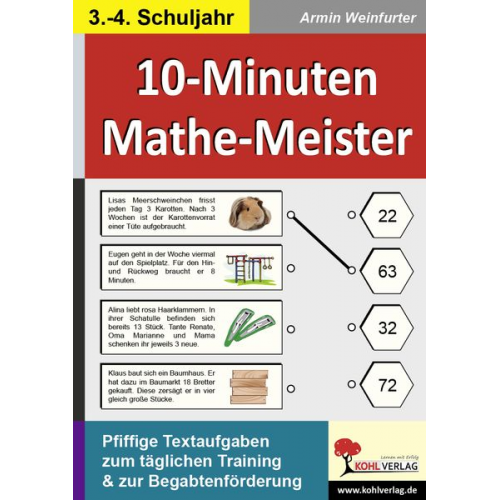 Armin Weinfurter - 10-Minuten-Mathe-Meister Pfiffige Textaufgaben