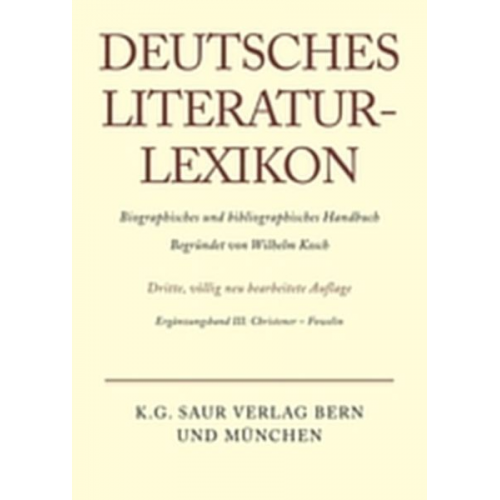 Wilhelm Kosch - Deutsches Literatur-Lexikon / Christener - Fowelin