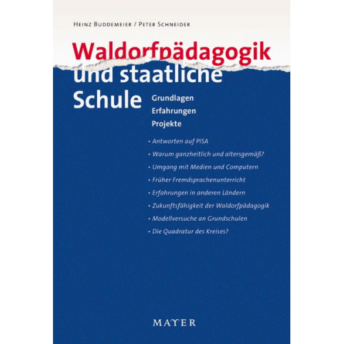 Heinz Buddemeier Peter Schneider - Waldorfpädagogik und staatliche Schule