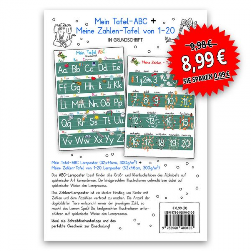 Helga Momm - Mein Tafel-ABC + Meine Zahlen-Tafel-Set in Grundschrift