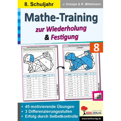 Jörg Krampe Rolf Mittelmann - Mathe-Training zur Wiederholung und Festigung / Klasse 8