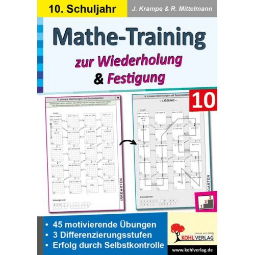 Jörg Krampe Rolf Mittelmann - Mathe-Training zur Wiederholung und Festigung / Klasse 10