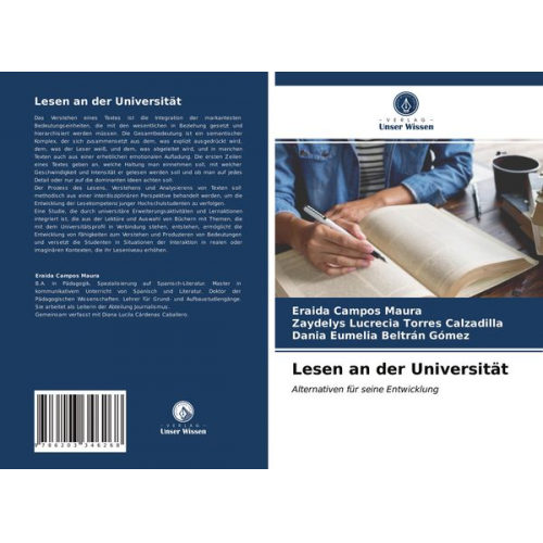 Eraida Campos Maura Zaydelys Lucrecia Torres Calzadilla Dania Eumelia Beltrán Gómez - Lesen an der Universität