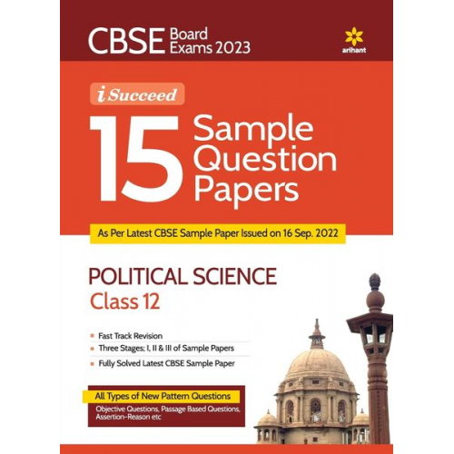 Aditya Raaz Apurva Sinha - CBSE Board Exam 2023 I-Succeed 15 Sample Papers POLITICAL SCIENCE Class 12th