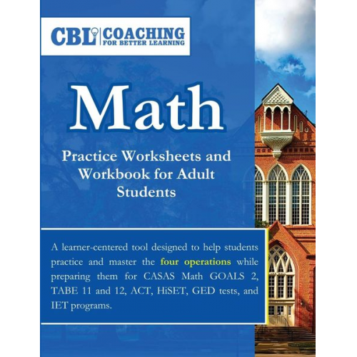 Coaching For Better Learning - Math Practice Worksheets and Workbook for Adult Students