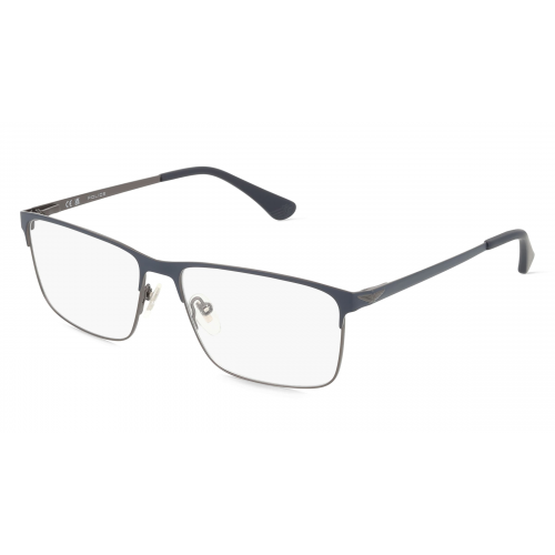 Police POIVPLD06 Herren-Brille inkl. Gläser Vollrand Eckig Metall-Gestell 56mm/15mm/145mm, grau