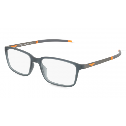 Police POIVPLF85 Herren-Brille inkl. Gläser Vollrand Eckig Kunststoff-Gestell 54mm/17mm/145mm, grau