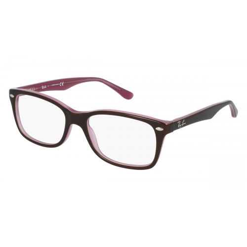 Ray-Ban RB 5228 Unisex-Brille inkl. Gläser Vollrand Eckig Kunststoff-Gestell 50mm/17mm/140mm, braun