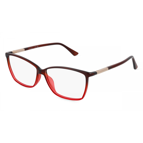 Calvin Klein CK21524 Unisex-Brille inkl. Gläser Vollrand Butterfly Kunststoff-Gestell 55mm/12mm/140mm, rot