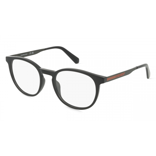 Calvin Klein Jeans CKJ22614 Unisex-Brille inkl. Gläser Vollrand Rund Kunststoff-Gestell 51mm/20mm/145mm, schwarz