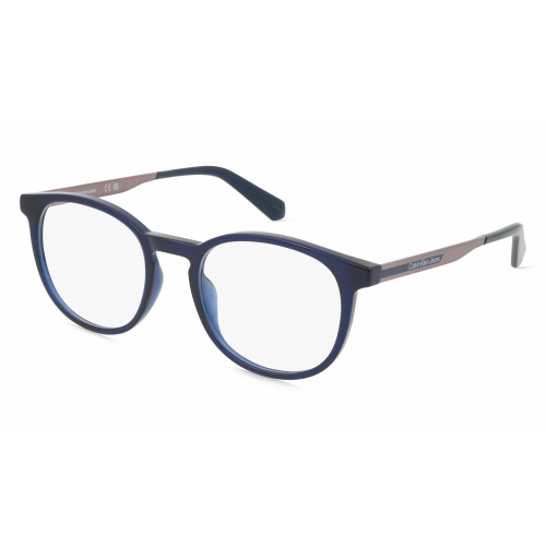 Calvin Klein Jeans CKJ22614 Unisex-Brille inkl. Gläser Vollrand Rund Kunststoff-Gestell 51mm/20mm/145mm, Blau