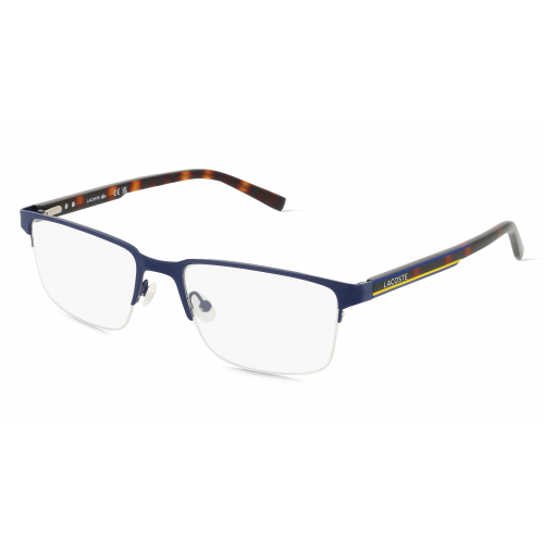 Lacoste L2279 Herren-Brille inkl. Gläser Halbrand Eckig Metall-Gestell 55mm/19mm/145mm, schwarz