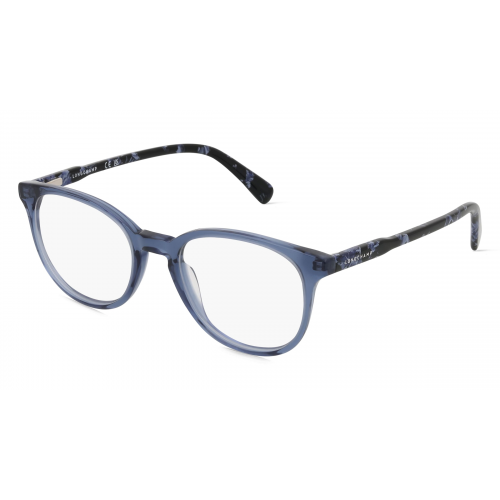 Longchamp LO2608 Damen-Brille inkl. Gläser Vollrand Rechteckig Acetat-Gestell 49mm/19mm/140mm, blau