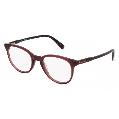 Longchamp LO2608 Damen-Brille inkl. Gläser Vollrand Rechteckig Acetat-Gestell 49mm/19mm/140mm, rot