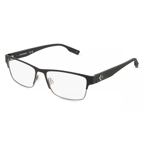 Converse CV3008 Unisex-Brille inkl. Gläser Vollrand Rechteckig Metall-Gestell 55mm/16mm/145mm, schwarz