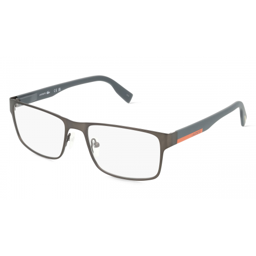 Lacoste L2283 Unisex-Brille inkl. Gläser Vollrand Eckig Edelstahl-Gestell 55mm/18mm/145mm, grau