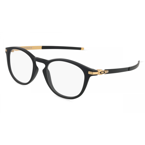 Oakley OX8105 Herren-Brille inkl. Gläser Vollrand Rund Kunststoff-Gestell 50mm/19mm/140mm, schwarz