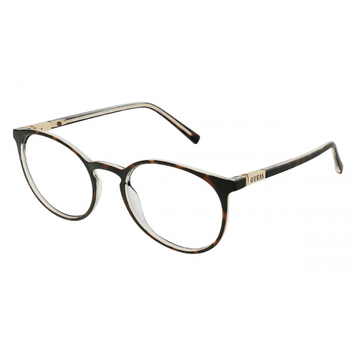 Guess GU3045 Unisex-Brille inkl. Gläser Vollrand Rund Kunststoff-Gestell 50mm/19mm/145mm, schwarz