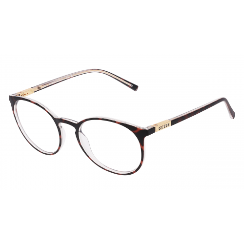 Guess GU3045 Unisex-Brille inkl. Gläser Vollrand Rund Kunststoff-Gestell 52mm/19mm/145mm, braun