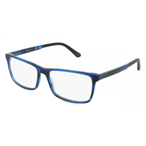 Gant GA3201 Unisex-Brille inkl. Gläser Vollrand Eckig Kunststoff-Gestell 57mm/16mm/150mm, blau