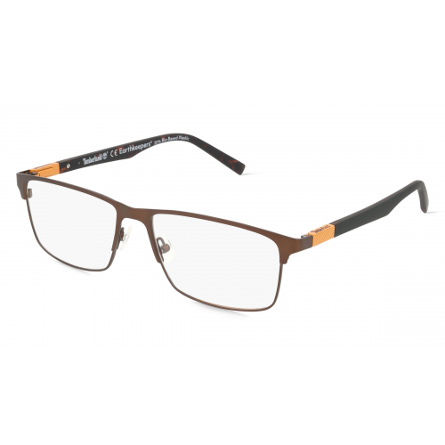 Timberland TB1651 Unisex-Brille inkl. Gläser Vollrand Eckig Edelstahl-Gestell 58mm/16mm/150mm, orange