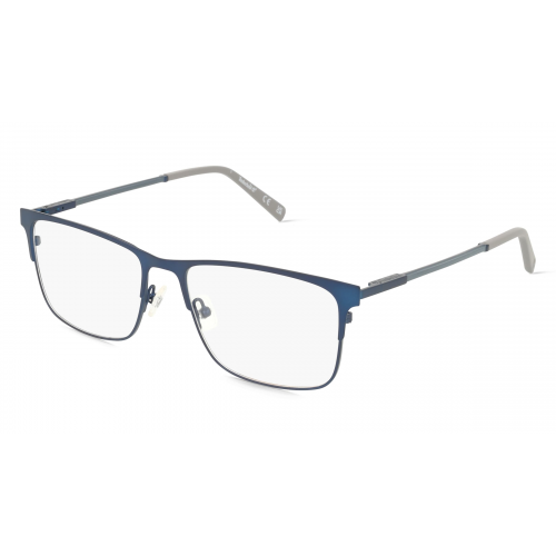 Timberland TB1678 Unisex-Brille inkl. Gläser Vollrand Eckig Edelstahl-Gestell 55mm/17mm/145mm, blau