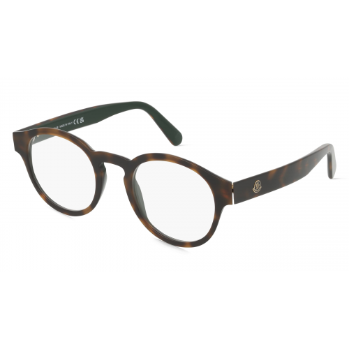 Moncler ML5122 Unisex-Brille inkl. Gläser Vollrand Rund Acetat-Gestell 50mm/23mm/145mm, braun