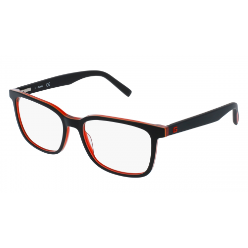 Guess GU50034 Unisex-Brille inkl. Gläser Vollrand Eckig Kunststoff-Gestell 56mm/17mm/145mm, schwarz