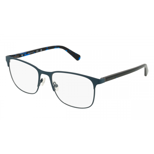 Gant GA3249 Unisex-Brille inkl. Gläser Vollrand Eckig Metall-Gestell 55mm/18mm/145mm, blau