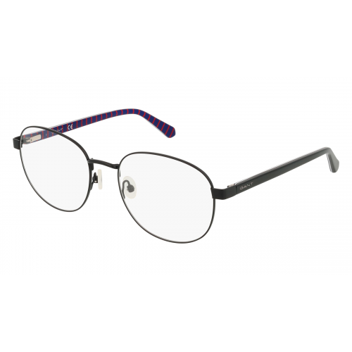 Gant GA3252 Unisex-Brille inkl. Gläser Vollrand Rund Metall-Gestell 55mm/19mm/145mm, schwarz