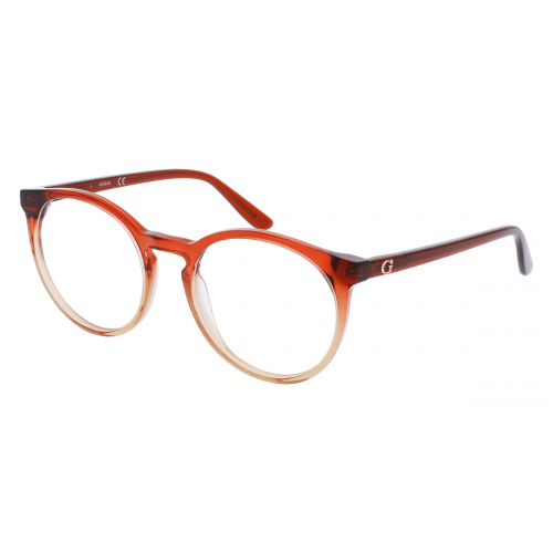 Guess GU2870 Unisex-Brille inkl. Gläser Vollrand Rund Kunststoff-Gestell 53mm/19mm/140mm, rot