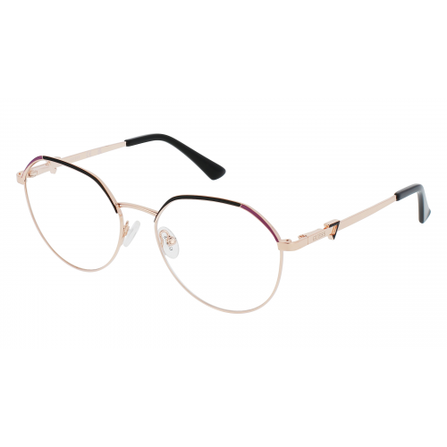 Guess GU2866 Unisex-Brille inkl. Gläser Vollrand Rund Metall-Gestell 53mm/16mm/140mm, schwarz