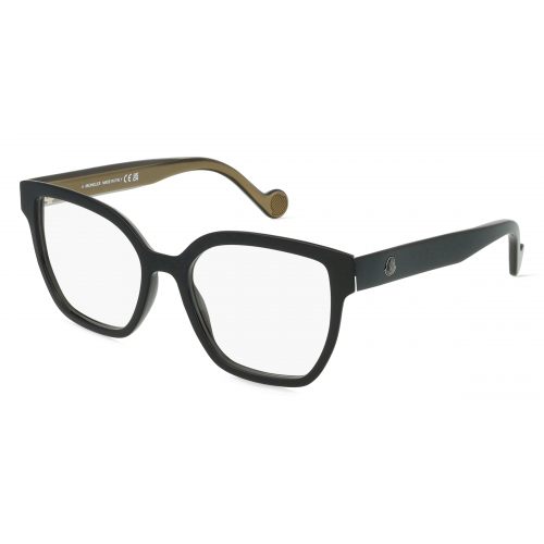 MONCLER ML5155 Damen-Brille inkl. Gläser Vollrand Eckig Acetat-Gestell 53mm/18mm/145mm, Schwarz