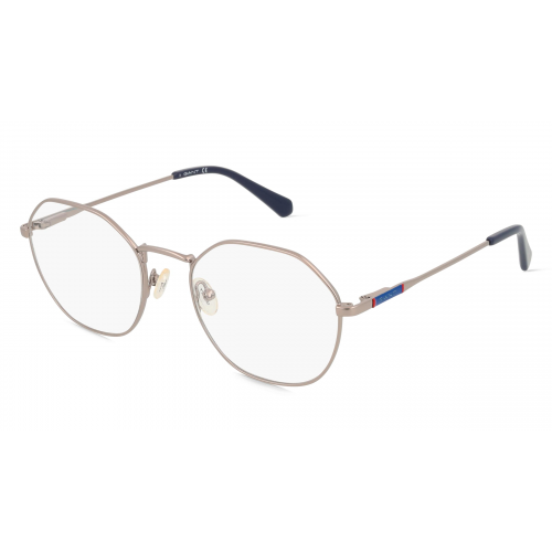 Gant GA3256 Unisex-Brille inkl. Gläser Vollrand Achteckig Metall-Gestell 53mm/20mm/145mm, silber