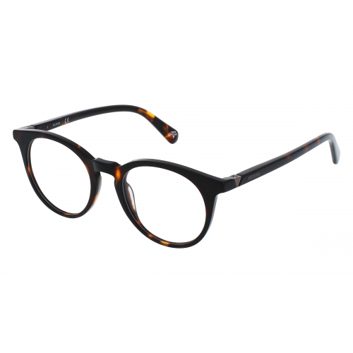 Guess GU5224 Unisex-Brille inkl. Gläser Vollrand Rund Kunststoff-Gestell 48mm/19mm/145mm, braun