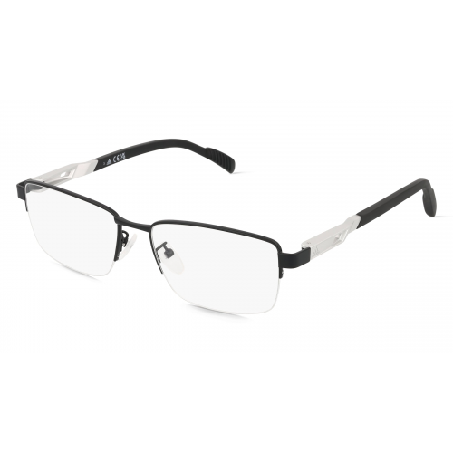 Adidas SP5026 Unisex-Brille inkl. Gläser Halbrand Eckig Metall-Gestell 55mm/17mm/140mm, schwarz