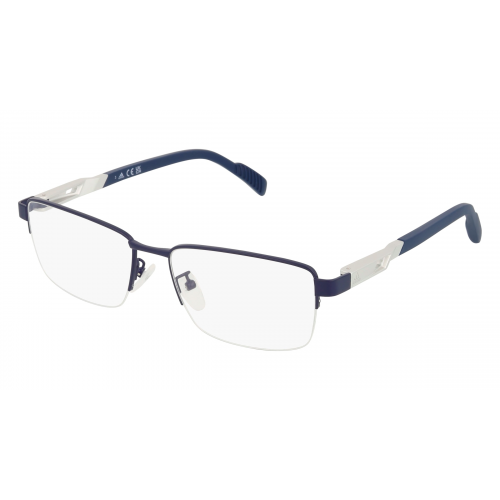 Adidas SP5026 Unisex-Brille inkl. Gläser Halbrand Eckig Metall-Gestell 55mm/17mm/140mm, blau