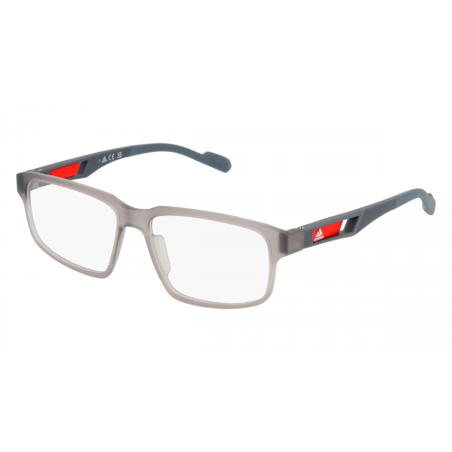 Adidas SP5033 Herren-Brille inkl. Gläser Vollrand Eckig Kunststoff-Gestell 55mm/15mm/145mm, grau