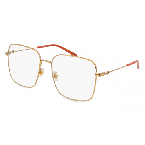 Gucci GG0445O Unisex-Brille inkl. Gläser Vollrand Eckig Metall-Gestell 56mm/0mm/140mm, gold