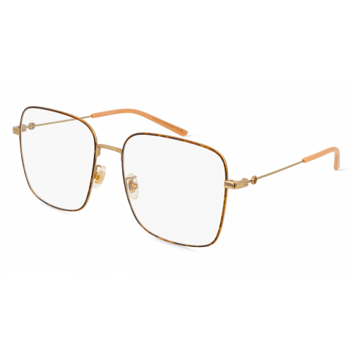 Gucci GG0445O Unisex-Brille inkl. Gläser Vollrand Eckig Metall-Gestell 56mm/17mm/140mm, braun